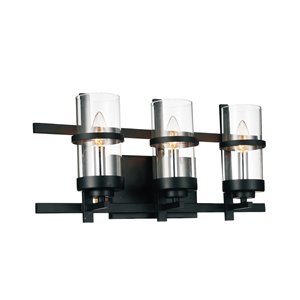 CWI Lighting Sierra 3 Light Wall Sconce - Black finish