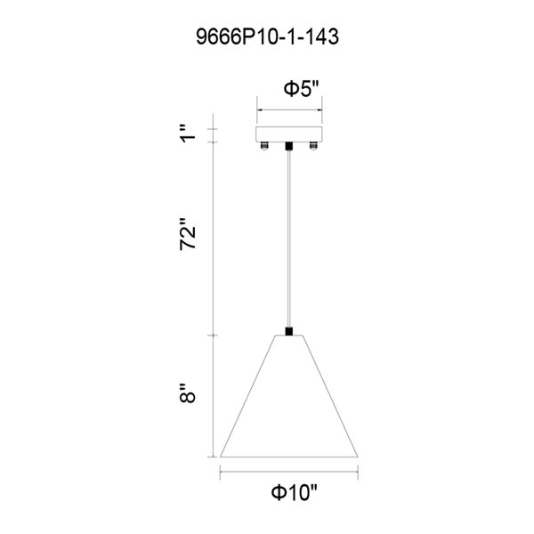 CWI Lighting Keila 1 Light Down Pendant with Black & Gold finish