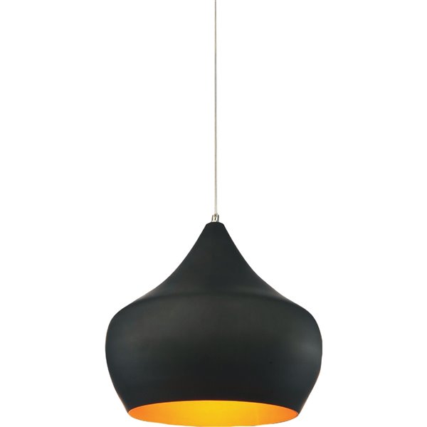 CWI Lighting Dynamic 1 Light Down Pendant with Black finish