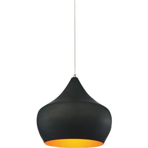 CWI Lighting Dynamic 1 Light Down Pendant with Black finish