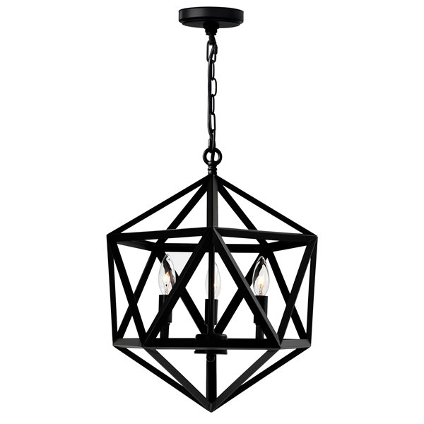 CWI Lighting Amazon 3 Light Up Pendant with Black finish