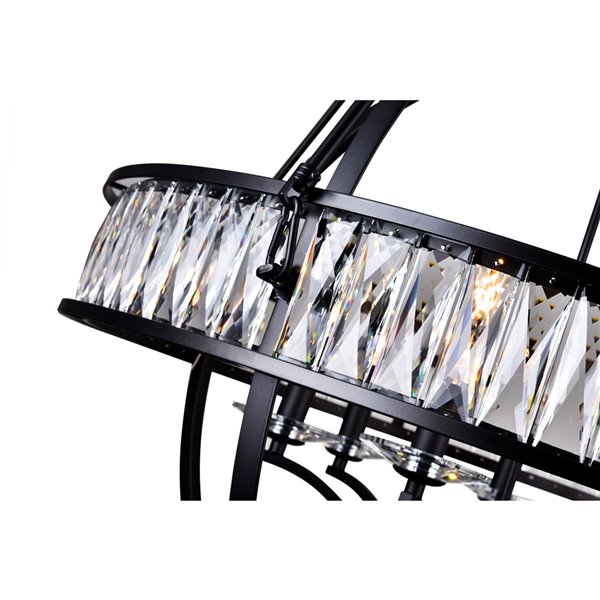 CWI Lighting Arkansas 6 Light  Chandelier - Black finish