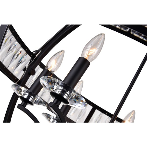 CWI Lighting Arkansas 6 Light  Chandelier - Black finish