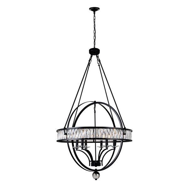 CWI Lighting Arkansas 6 Light  Chandelier - Black finish