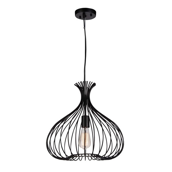 CWI Lighting Darleen 1 Light Down Pendant with Black finish