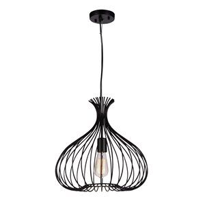 CWI Lighting Darleen 1 Light Down Pendant with Black finish