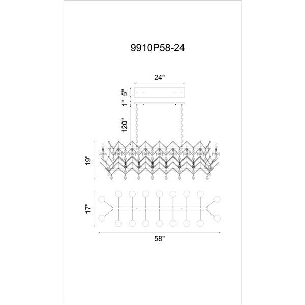 CWI Lighting Phraya 24 Light Up Chandelier - Light Brown finish