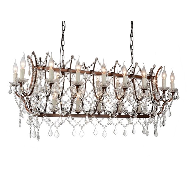 CWI Lighting Phraya 24 Light Up Chandelier - Light Brown finish