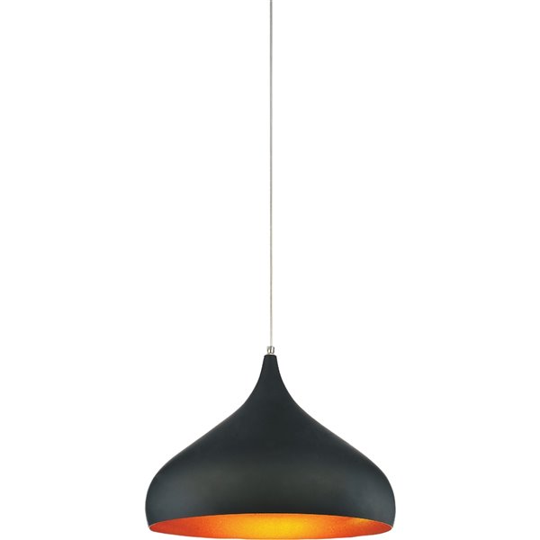 CWI Lighting Dynamic 1 Light Down Pendant with Black finish