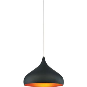 CWI Lighting Dynamic 1 Light Down Pendant with Black finish