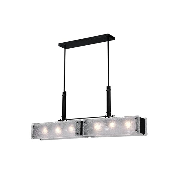 CWI Lighting Assunta 6 Light Pendant Light Island with Black Finish