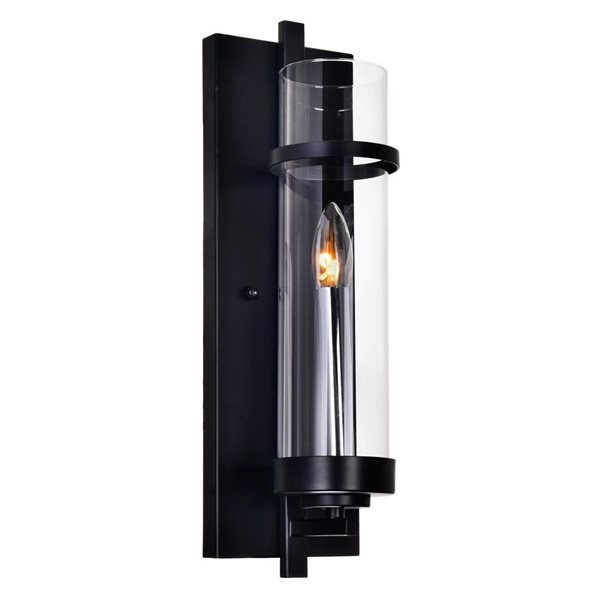 CWI Lighting Sierra 1 Light Wall Sconce - Black finish