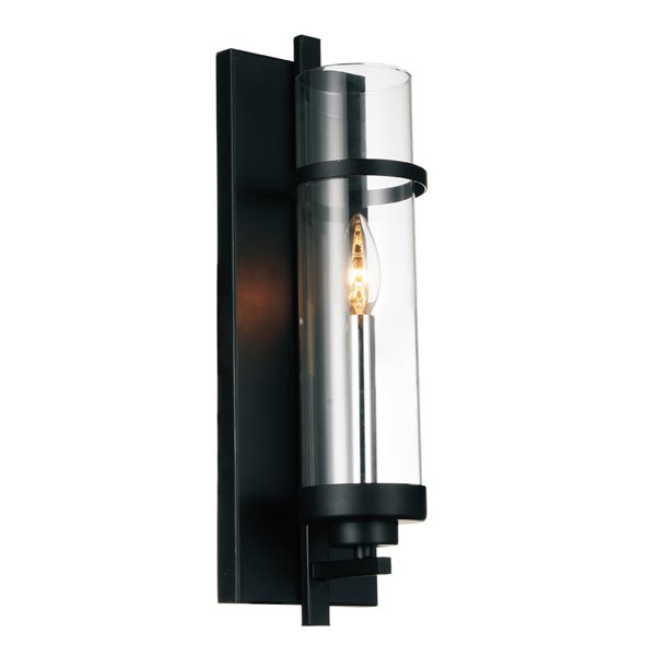 CWI Lighting Sierra 1 Light Wall Sconce - Black finish