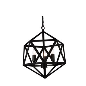 CWI Lighting Amazon 4 Light Up Pendant with Black finish