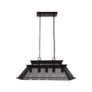 CWI Lighting Savill 5 Light Island Chandelier with Reddish Black finish