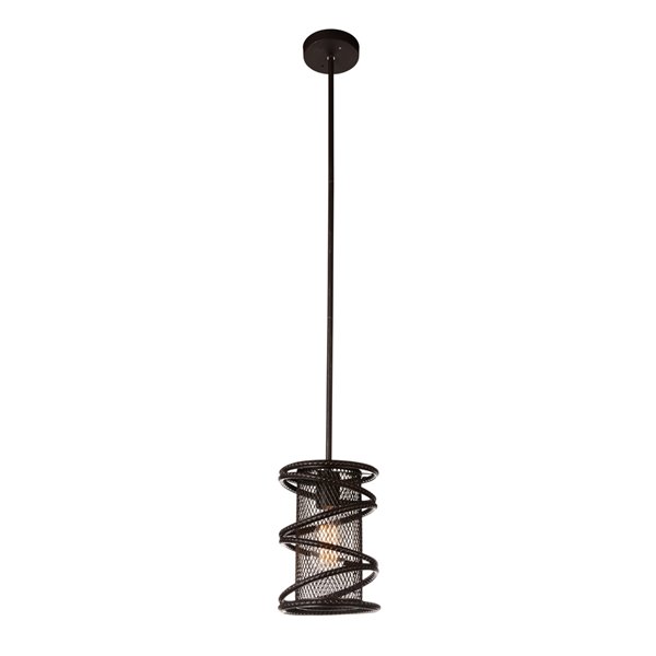 CWI Lighting Darya 1 Light Down Mini Pendant with Brown finish