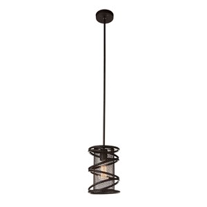 CWI Lighting Darya 1 Light Down Mini Pendant with Brown finish