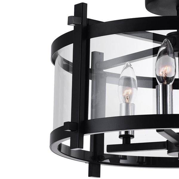 CWI Lighting Miette 4 Light Cage Flush Mount - Black finish