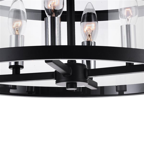 CWI Lighting Miette 4 Light Cage Flush Mount - Black finish