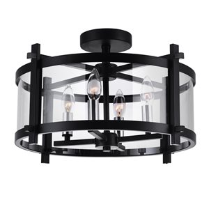 CWI Lighting Miette 4 Light Cage Flush Mount - Black finish