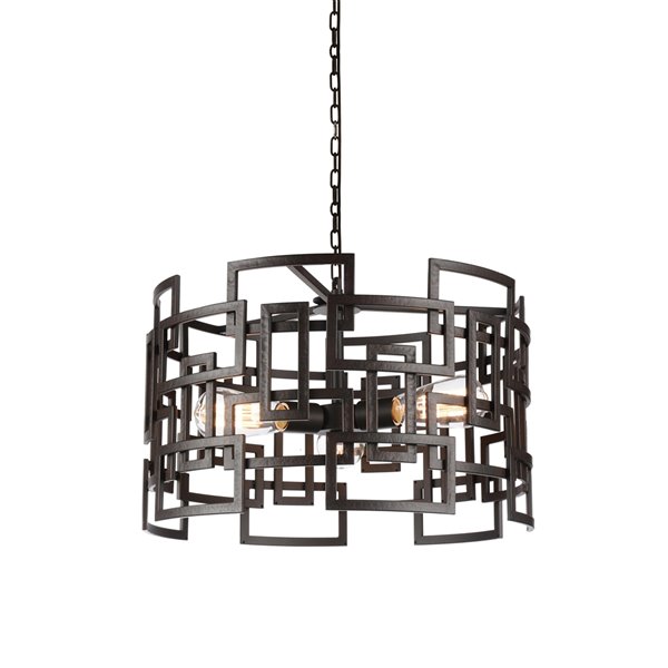 CWI Lighting Litani 3 Light Down Chandelier - Brown finish