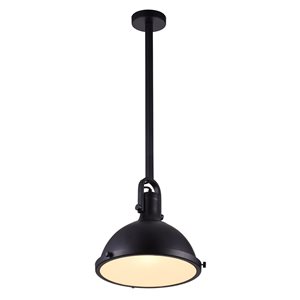 CWI Lighting Strum 1 Light Down Pendant with Black finish