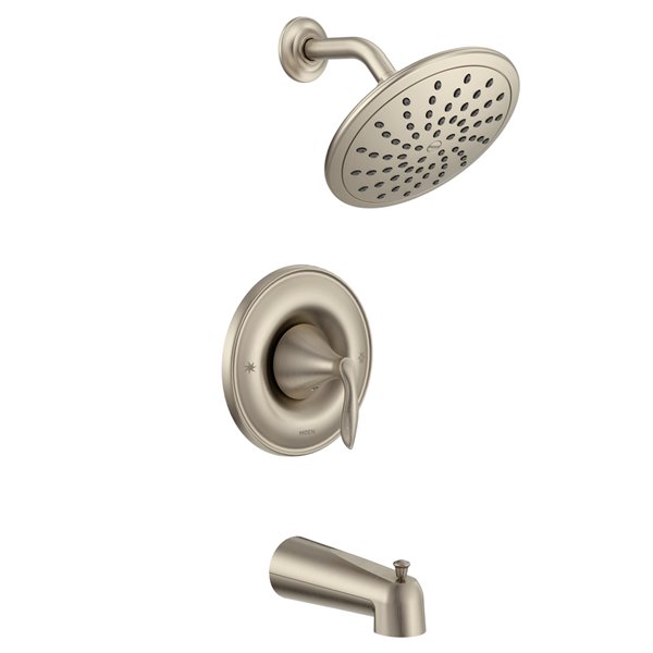 MOEN Eva Bathtub and Shower Faucet - 1-Handle - Brushed Nickel (Valve ...