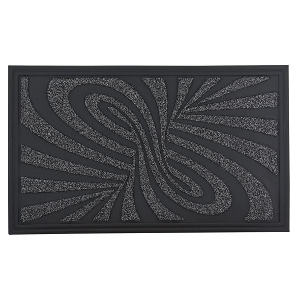 Superio Door Mat - Abstract Pattern - 17-in x 29-in - Grey