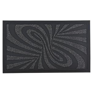 Superio Door Mat - Abstract Pattern - 17-in x 29-in - Grey