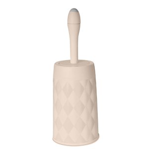 Superio Toilet Crystal Luxe Brush with Brush Holder - Beige