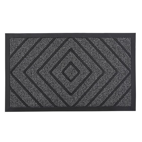 Superio Door Mat - Diamond Pattern - 17-in x 29-in - Grey