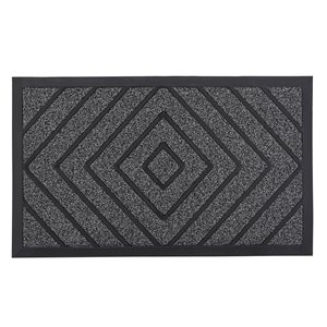 Superio Door Mat - Diamond Pattern - 17-in x 29-in - Grey