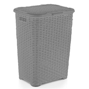 Superio Palm Luxe Laundry Hamper - 23-in x 17-in - Grey