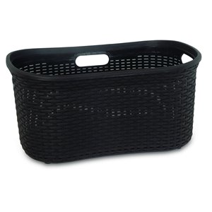 Superio Wicker Curved Laundry Basket - 22-in x 18-in - Brown