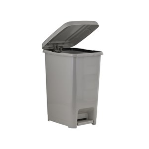 Superio Trash Can - Step Lid - 13-in - 10-L - Light Grey