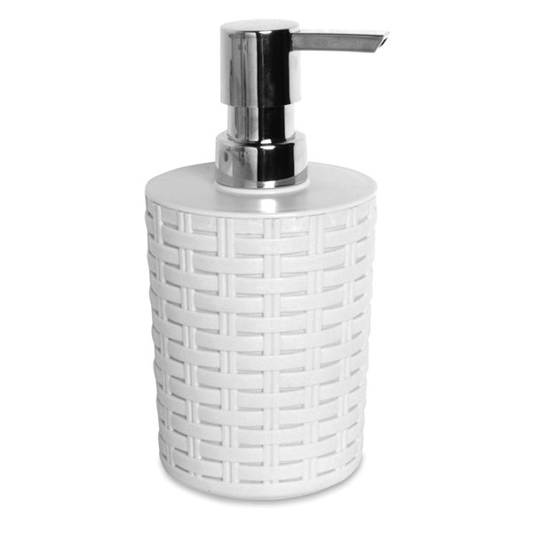 white liquid soap dispenser