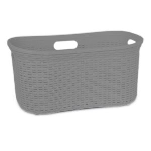 Superio Wicker Curved Laundry Basket - 22-in x 18-in - Grey