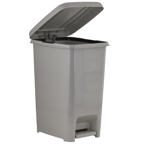 Superio Trash Can Step Lid 18in 26L Light Grey 578 RONA