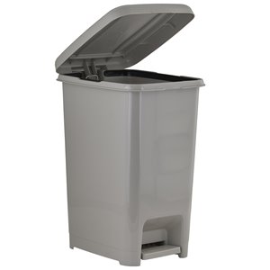 Superio Trash Can - Step Lid - 18-in - 26-L - Light Grey