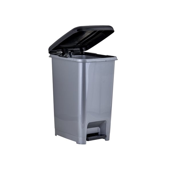 Superio Trash Can - Step Lid - 13-in - 10-L - Grey