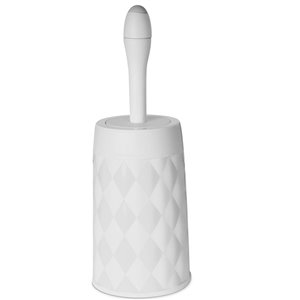 Brosse pour cuvette Crystal Luxe Superio avec support, blanc