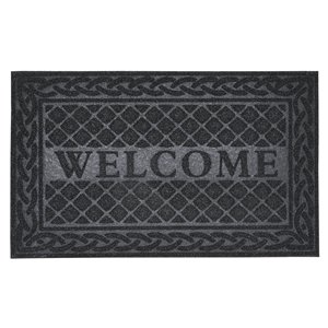 Paillasson rectangulaire de Superio, motif tressé, 17 po, noir