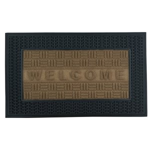 Superio Door Mat - Rectangular - 17-in x 29-in - Beige/Black