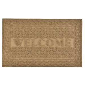 Superio Door Mat - Lattice Pattern - 17-in x 29-in - Beige