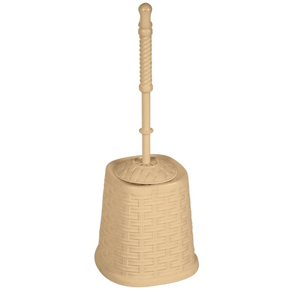 beige toilet brush holder