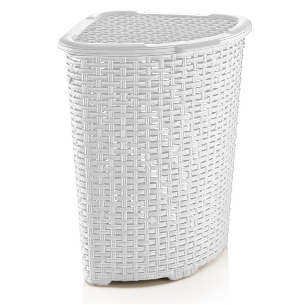 Superio Palm Luxe Corner Laundry Hamper with Lid - 23-in x 16-in