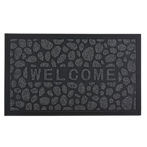 Paillasson rectangulaire de Superio, 17 po x 29 po, gris/noir