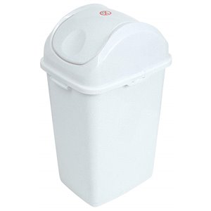 Superio Trash Can - Swing/Push Lid - 50-L - White