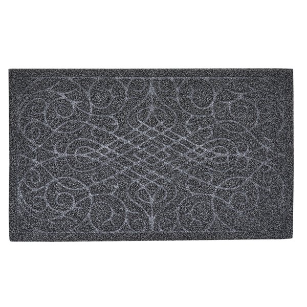 Superio Victorian Door Mat - Rectangular - 17-in x 29-in - Grey