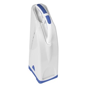 Brosse pour cuvette Superio avec support et débouchoir, blanc/bleu